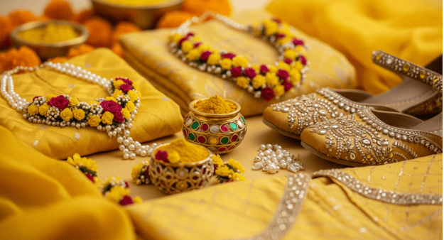 How to Create a Minimal Look With Haldi Saree for Bride?